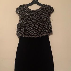 Pamella Roland Gold and Black beaded dress